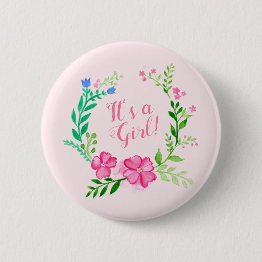 Badge Rond 5 Cm Floral (Devant)