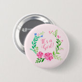 Badge Rond 5 Cm Floral (Devant & derrière)