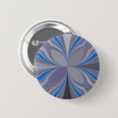 Badge Rond 5 Cm Floral bleu (Devant & derrière)