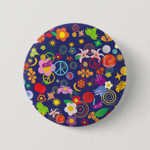 Badge Rond 5 Cm Floral boho