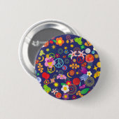 Badge Rond 5 Cm Floral boho (Devant & derrière)