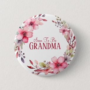 Badge Rond 5 Cm Floral Custom Grand-mère pour être Baby shower