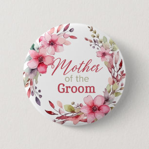 Badge Rond 5 Cm Floral Custom Mère de la Fête des mariées Groom