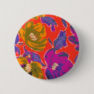 Badge Rond 5 Cm Floral décoratif