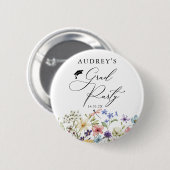 Badge Rond 5 Cm Floral Fleur sauvage moderne Grad Party (Devant & derrière)