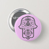 Badge Rond 5 Cm Floral Hamsa (Devant & derrière)