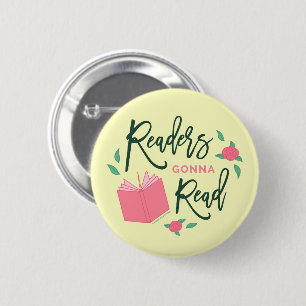 Badge Rond 5 Cm Floral Lecteurs De Livres Vont Lire