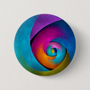 Badge Rond 5 Cm Floral moderne Art Abstrait rose Bleu Motif #17