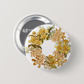 Badge Rond 5 Cm Floral Spring Fleur de couronne rose Fleurs Art (Devant & derrière)