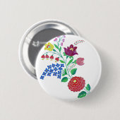 Badge Rond 5 Cm Flore de Kalocsai (Devant & derrière)
