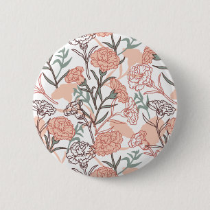 Badge Rond 5 Cm Flore inspirée par la nature : Motif de fleurs de