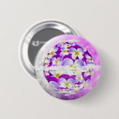 Badge Rond 5 Cm Flore motif violet simple et subtile (Devant & derrière)