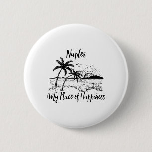 Badge Rond 5 Cm Florida Beach Mon Lieu De Bonheur - Naples