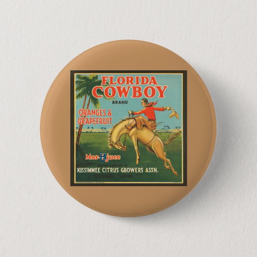 Badge Rond 5 Cm Floride Cowboy (Devant)