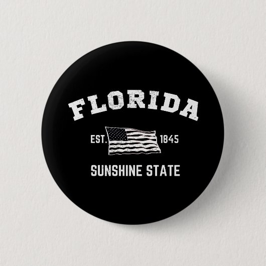 Badge Rond 5 Cm Floride Est, 1845 Sunshine State (Devant)