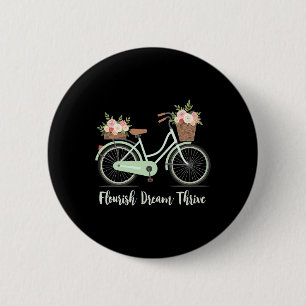 Badge Rond 5 Cm Flourish Dream Thrive Floral Bike Subtle 8647 Trum