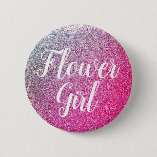 Badge Rond 5 Cm Flower girl Mariée bouton rond