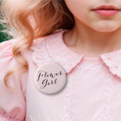 Badge Rond 5 Cm Flower Girl Script Chic Mariage Rehearsal Party