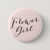 Badge Rond 5 Cm Flower Girl Script Chic Mariage Rehearsal Party (Devant)