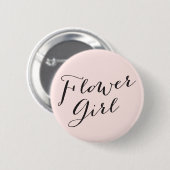 Badge Rond 5 Cm Flower Girl Script Chic Mariage Rehearsal Party (Devant & derrière)