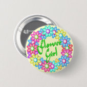Badge Rond 5 Cm Flower Girl wreath (Devant & derrière)