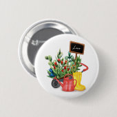 Badge Rond 5 Cm Flower love tulips arrosage canettes en caoutchouc (Devant & derrière)