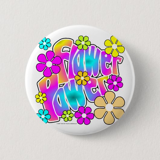 Badge Rond 5 Cm Flower power (Devant)