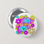 Badge Rond 5 Cm Flower power (Devant & derrière)