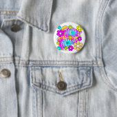 Badge Rond 5 Cm Flower power (En situation)