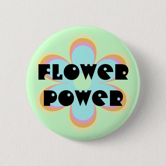 Badge Rond 5 Cm Flower power (Devant)
