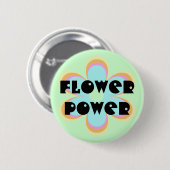 Badge Rond 5 Cm Flower power (Devant & derrière)