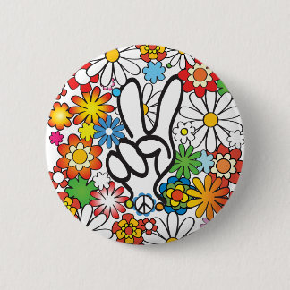 Badge Rond 5 Cm Flower Power