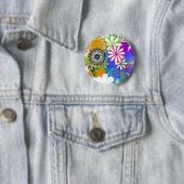 Badge Rond 5 Cm Flower power ! (En situation)