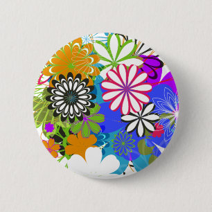Badge Rond 5 Cm Flower power !