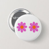 Badge Rond 5 Cm Flower Power mignon (Devant & derrière)