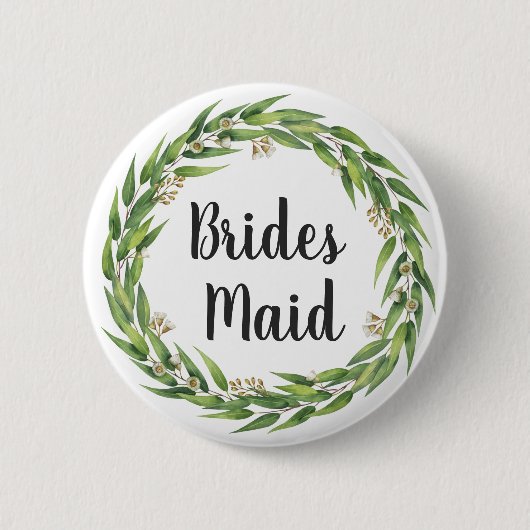 Badge Rond 5 Cm Flower Willow Folift Wreath Bridesmaid (Devant)