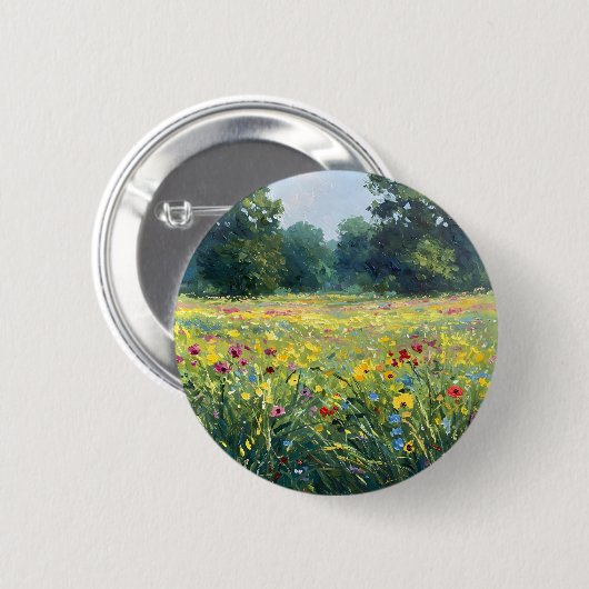 Badge Rond 5 Cm Flowered field (Devant & derrière)