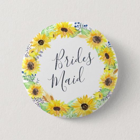Badge Rond 5 Cm Flowfields Bridesmaid (Devant)