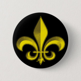 Badge Rond 5 Cm Fluer de Art Bevel Gold Fresco