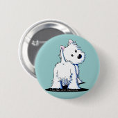 Badge Rond 5 Cm Fluffy Butt Westie (Devant & derrière)