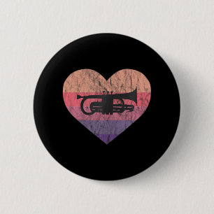 Badge Rond 5 Cm Flugelhorn Music Orchestre Musicien Cornet