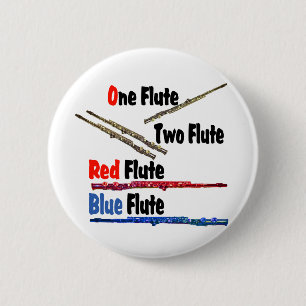 Badge Rond 5 Cm Flûte bleue rouge