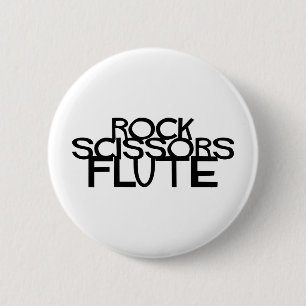 Badge Rond 5 Cm Flûte de ciseaux roches