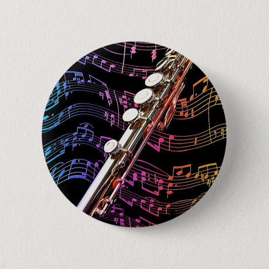 Badge Rond 5 Cm Flute is my Passion_ (Devant)