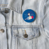 Badge Rond 5 Cm Flying Ace Snoopy on Ice Pop (En situation)