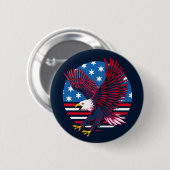 Badge Rond 5 Cm Flying Eagle and American Flag (Devant & derrière)