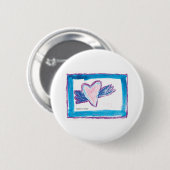 Badge Rond 5 Cm Flying Heart - Kids Art for CHOC (Devant & derrière)