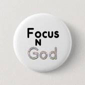 Badge Rond 5 Cm Focus sur Dieu (Devant)