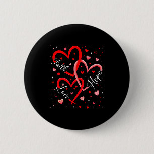 Badge Rond 5 Cm Foi chrétienne Espérance Amour Cœurs Religieux Val