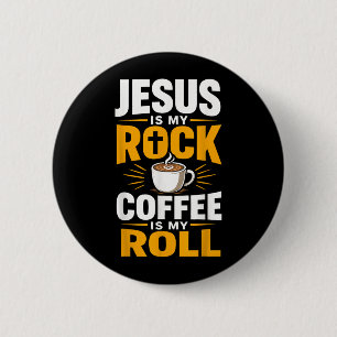 Badge Rond 5 Cm Foi chrétienne Jésus Café Matin Prière